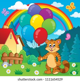 Happy party cat theme image 2 - eps10 vector illustration.