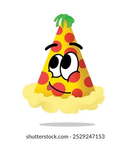happy party hat mascot illustrations character design. new year, anniversary birthday and celebration concept. decorations and event themes