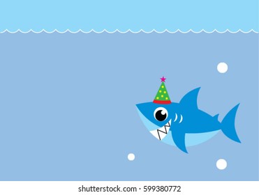 Happy Party Shark Birthday Card