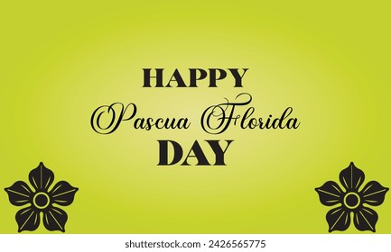 Happy Pascua Florida Day Stylish Text Design