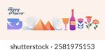 Happy Passover background, banner and poster design. Geometrical modern minimalist concept vector illustration