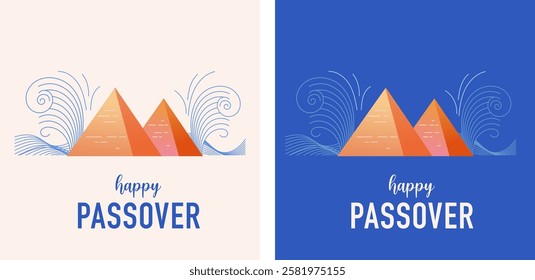 Happy Passover background, banner and poster design. Geometrical modern minimalist concept vector illustration