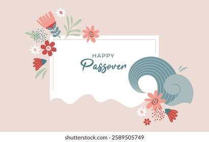 Happy Passover background, banner and poster design. Geometrical modern minimalist concept vector illustration