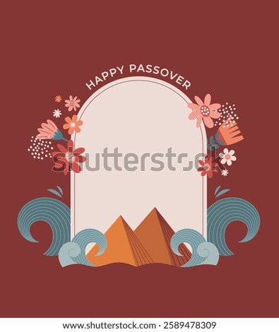 Happy Passover background, banner and poster design. Geometrical modern minimalist concept vector illustration