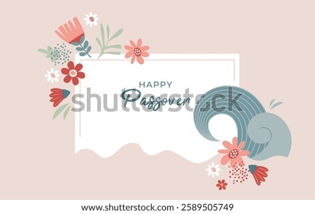 Happy Passover background, banner and poster design. Geometrical modern minimalist concept vector illustration