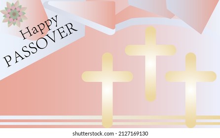 happy passover with a background of colors and crosses. Good to use for posters etc.