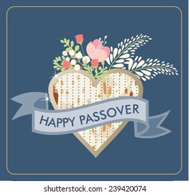 Happy Passover Card In Vector Format.