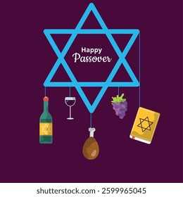 Happy Passover cartoon vector illustration