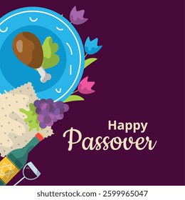 Happy Passover cartoon vector illustration