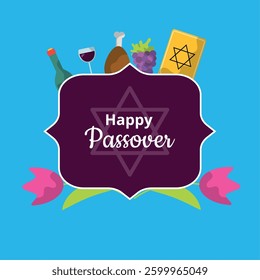 Happy Passover cartoon vector illustration
