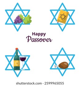 Happy Passover cartoon vector illustration