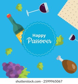 Happy Passover cartoon vector illustration