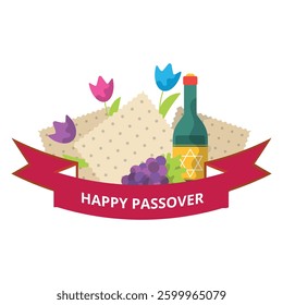 Happy Passover cartoon vector illustration