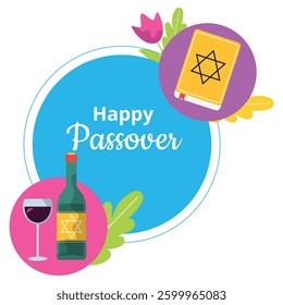 Happy Passover cartoon vector illustration