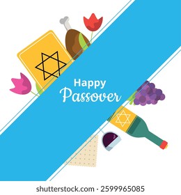 Happy Passover cartoon vector illustration