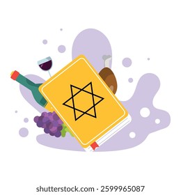 Happy Passover cartoon vector illustration