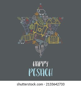 Happy Passover day greeting card