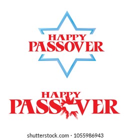 Happy Passover Graphic Design Logo, Jewish David Star for Passover.