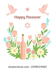 Happy Passover.  Greeting card, poster, invitation, flyer.
