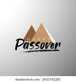 Happy Passover greetings. Logo text illustration design