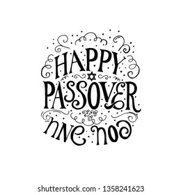 Happy passover! Handdrawn greeting card with lettering.