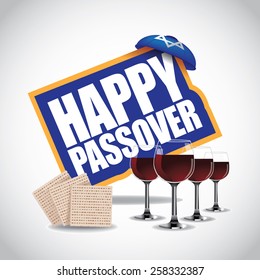 Happy Passover icon traditional matzoh and wine EPS 10 vector royalty free stock illustration for greeting card, ad, promotion, poster, flier, blog, article, social media, marketing