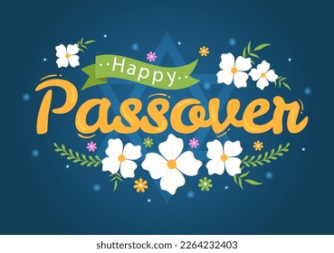 Happy Passover Illustration with Wine, Matzah and Pesach Jewish Holiday for Web Banner or Landing Page in Flat Cartoon Hand Drawn Templates