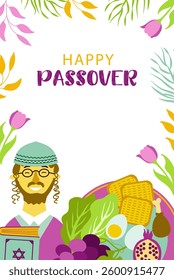  Happy Passover invitation card,poster, Pesach vertical template .