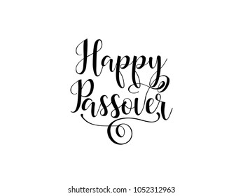 Happy Passover. Lettering. traditional Jewish Holiday handwritten text, vector illustration