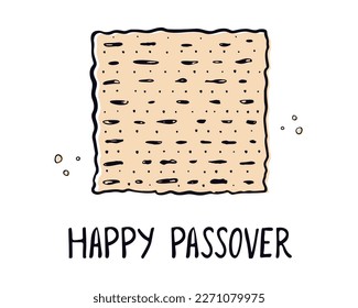 Happy Passover. Matzah - unleavened bread for the holiday of the Jewish Passover. Vector