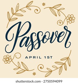 Happy Passover Typography Vector Art