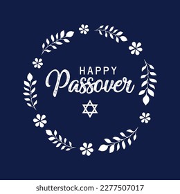 Happy Passover vector hand lettering. Jewish holiday Easter. Calligraphy template for typography poster, greeting card, banner, invitation, postcard, flyer, sticker.