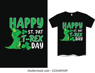 Happy Pat T-rex Day St. Patrick's Day T-Shirt Design