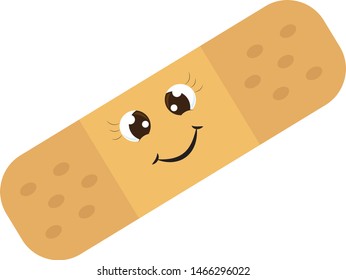 Happy patch, illustration, vector on white background.