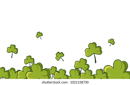Happy patrick day vector banner with beer and clover in cartoon style