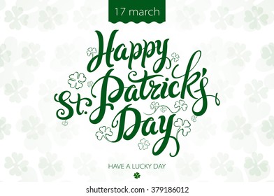 happy patrick day vintage lettering background art