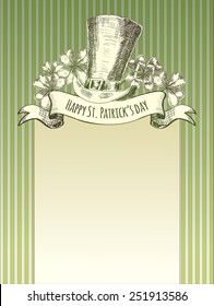 Happy Patricks day. Background with hand drawn vintage elements