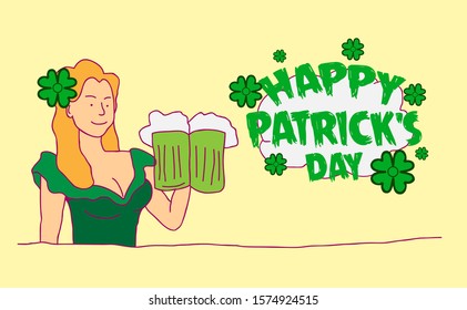 happy patrick's day background template, vector illustration in eps10