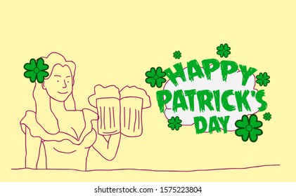 happy patrick's day background template, vector in eps10