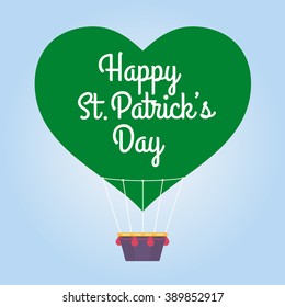 Happy Patrick's Day. hot air balloon in the sky vector