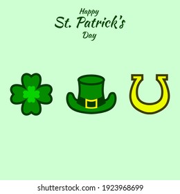 happy patrick's day icon design on light green background.