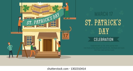 Happy Patrick's day illustration for banner, invitations,advertising etc. Happy Patrick's day vector poster.