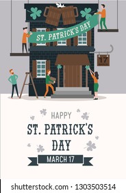 Happy Patrick's day illustration for banner, invitations, advertising etc. Happy Patrick's day vector poster.