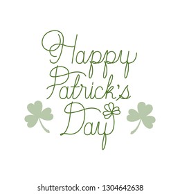 happy patrick`s day label isolated icon