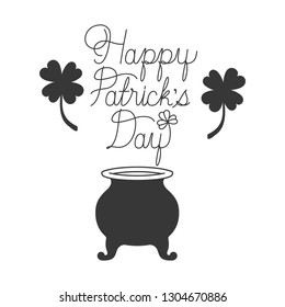 happy patrick`s day label isolated icon