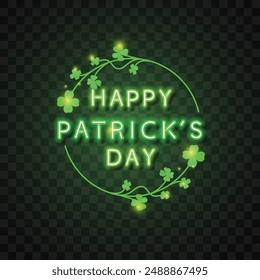 Happy patrick's day neon design.