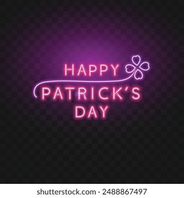 Happy patrick's day neon design.