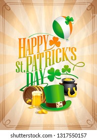 Happy Patrick's Day postcard, banner or poster concept