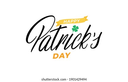 Happy Patrick's Day. Vector illustration of Patrick's Day lettering calligraphy design