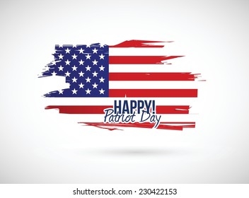 happy patriot day flag illustration design over a white background